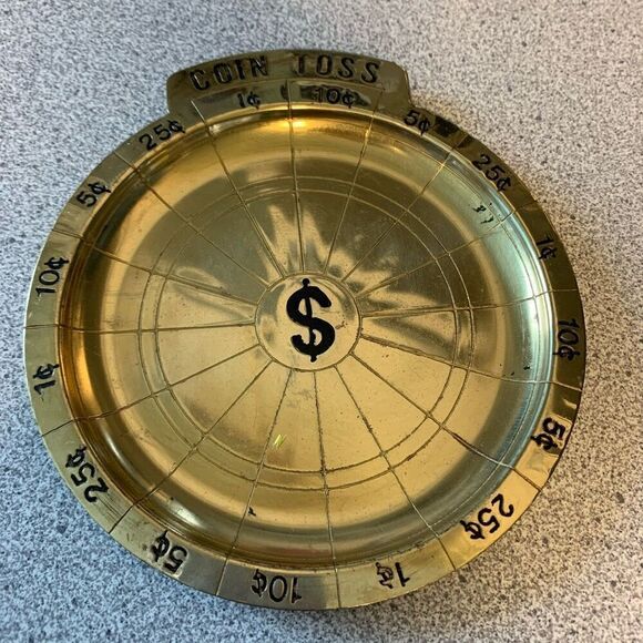 Brass Coin Toss Change Dish - Picture 1 of 6